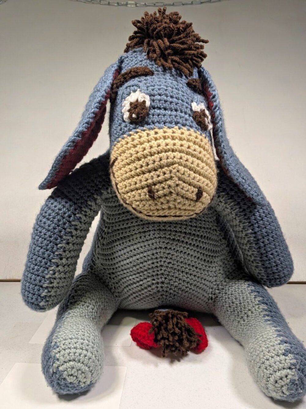 Handmade Eeyore Winnie the Pooh Crochet Plush Donkey Blue Gray Stuffed Animal